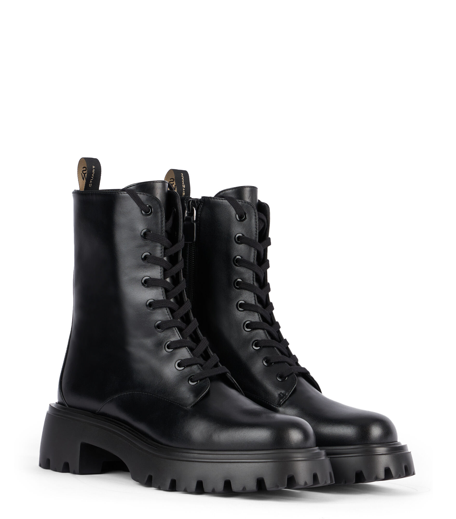 EMERSON LACE UP BOOTIE in BLACK for Women Stuart Weitzman UK