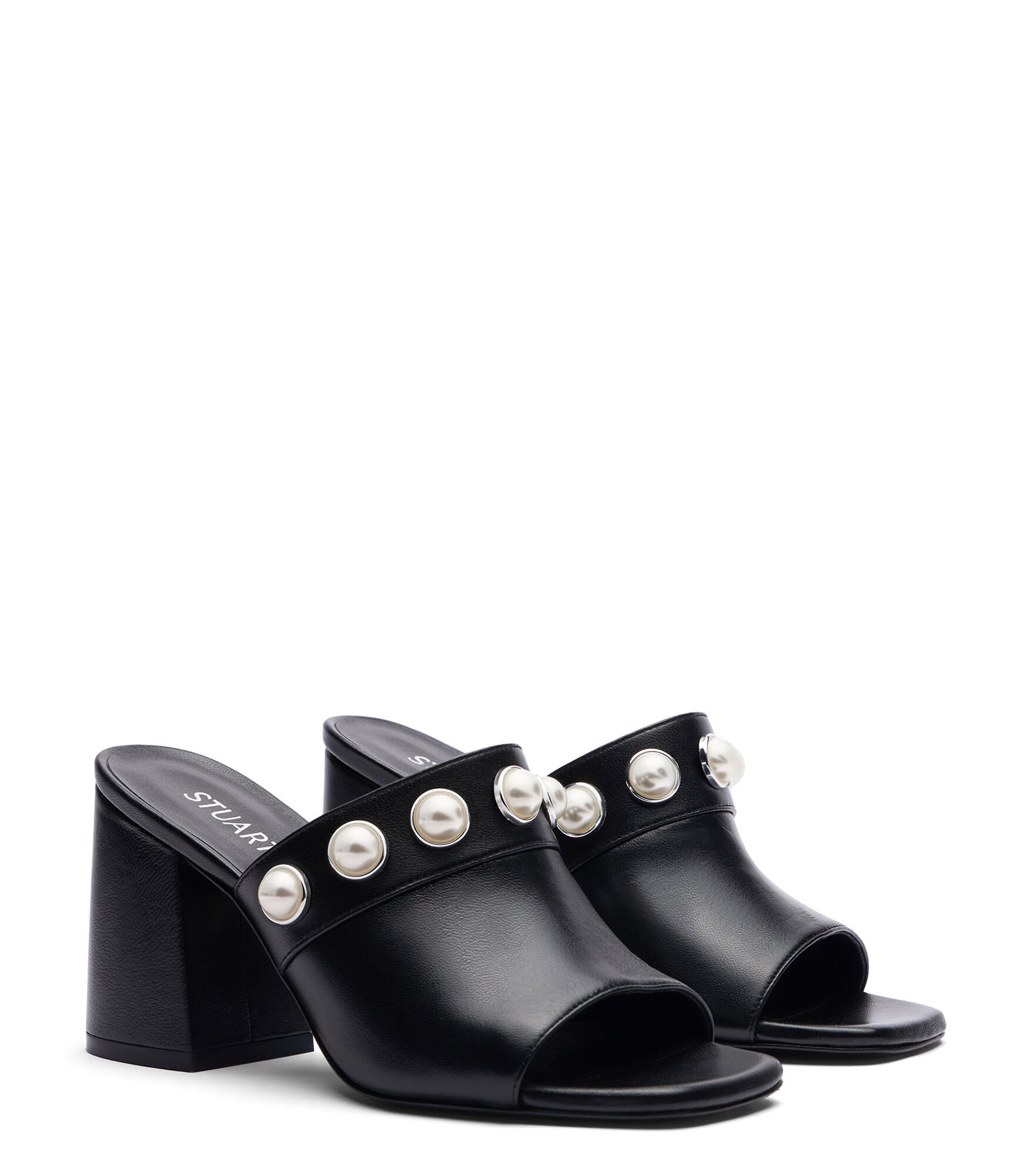 PORTIA 85 SLIDE in BLACK for Women | Stuart Weitzman®