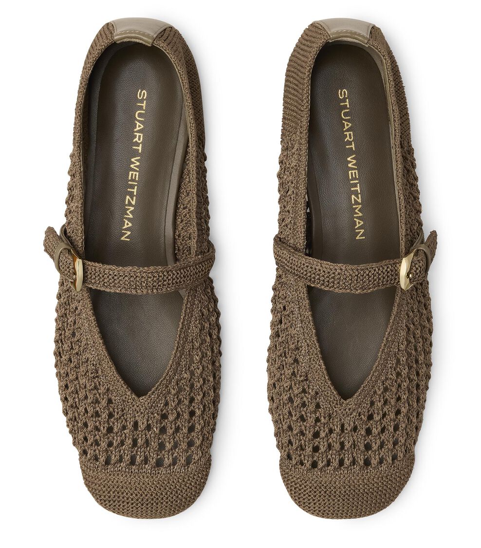 Stuart Weitzman LEORA MARY JANE SMOKEY TAUPE SN612CSZY6R