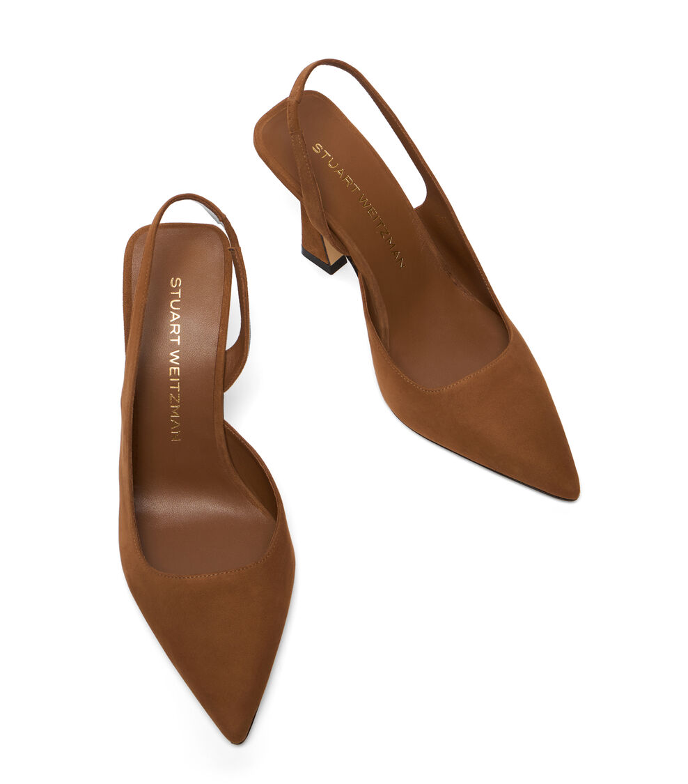 Stuart Weitzman VINNIE 85 DORSAY SLINGBACK TOASTED ALMOND SM363SUEQPI