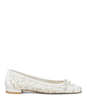 Stuart Weitzman ARABELLA BALLET FLAT WHITE SK226GADWHT