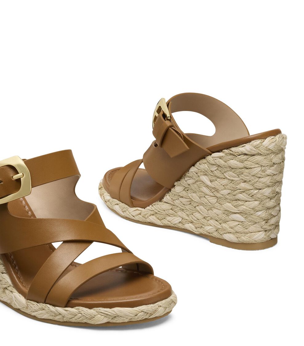 Stuart Weitzman SAI ESPADRILLE WEDGE BOHO TAN SN516SMOYVY