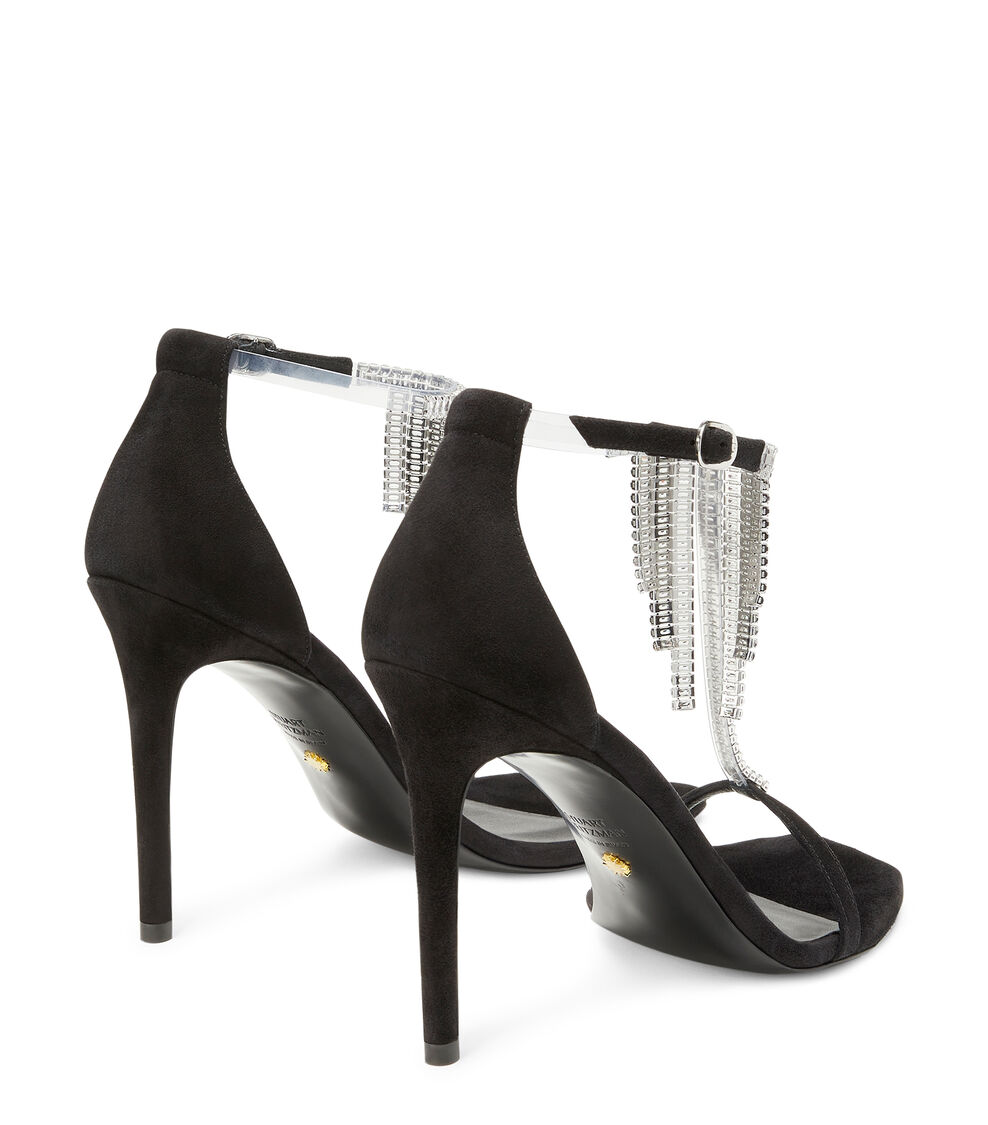 Stuart Weitzman NUDISTCURVE SUPERGLAM 100 SANDAL BLACK SE091SUEBLK