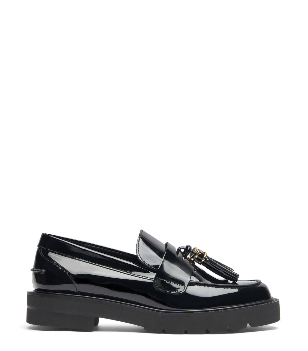 Stuart Weitzman PARKER LIFT TASSEL LOAFER BLACK SI706PATBLK