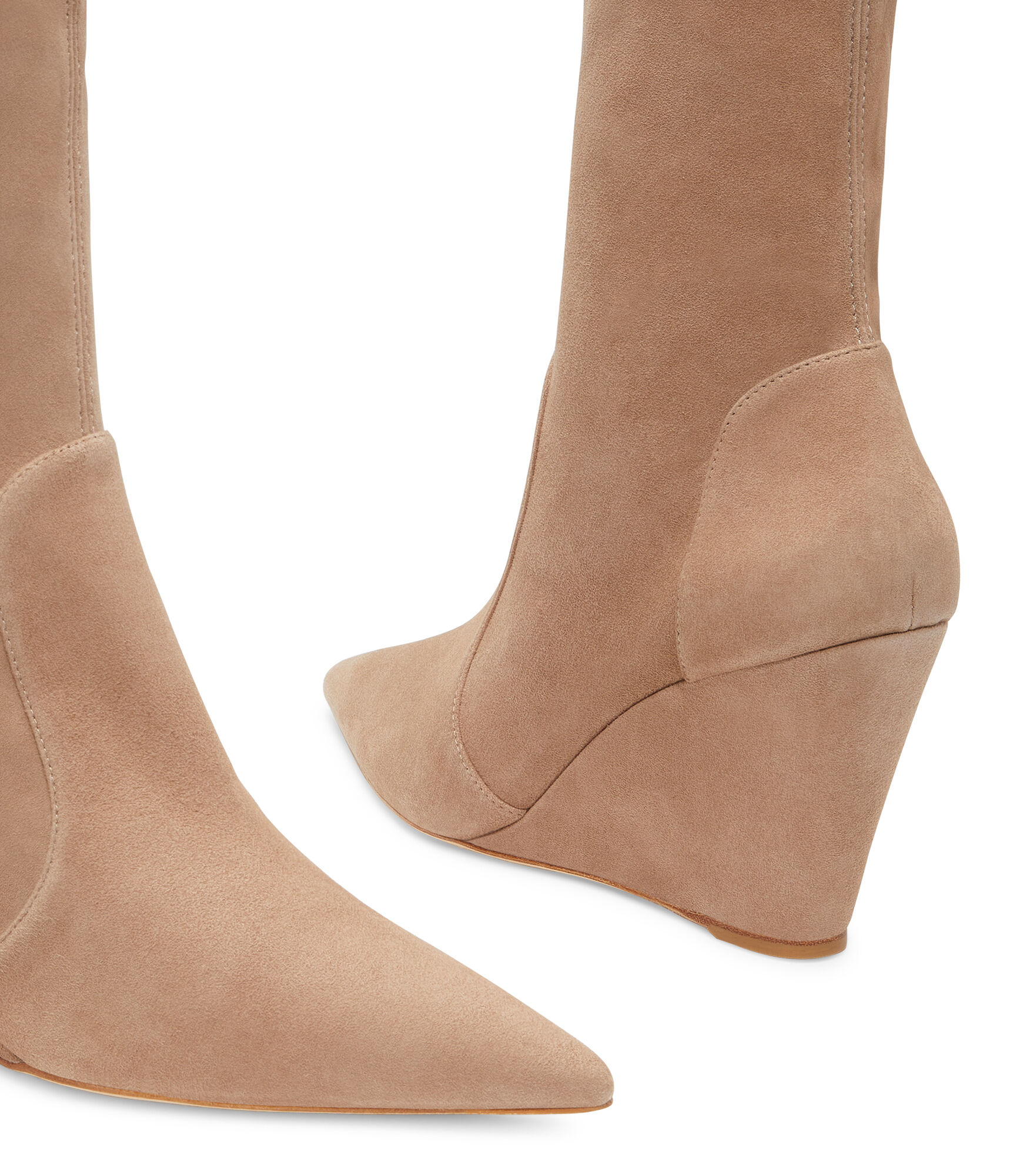 STUART WEDGE 85 SOCK BOOTIE in CASHMERE for Women Stuart Weitzman