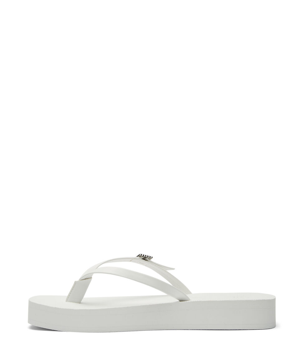 Stuart Weitzman SW CRYSTAL THONG FLATFORM SANDAL WHITE SB565EVPWHT