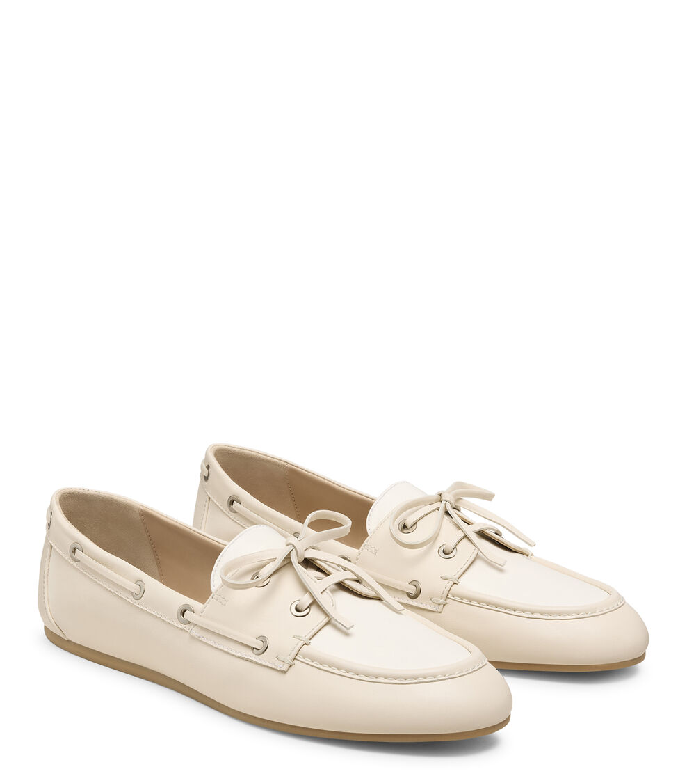Stuart Weitzman TINSLEY MOCCASIN LINEN/CREAM SK692SMOXWS