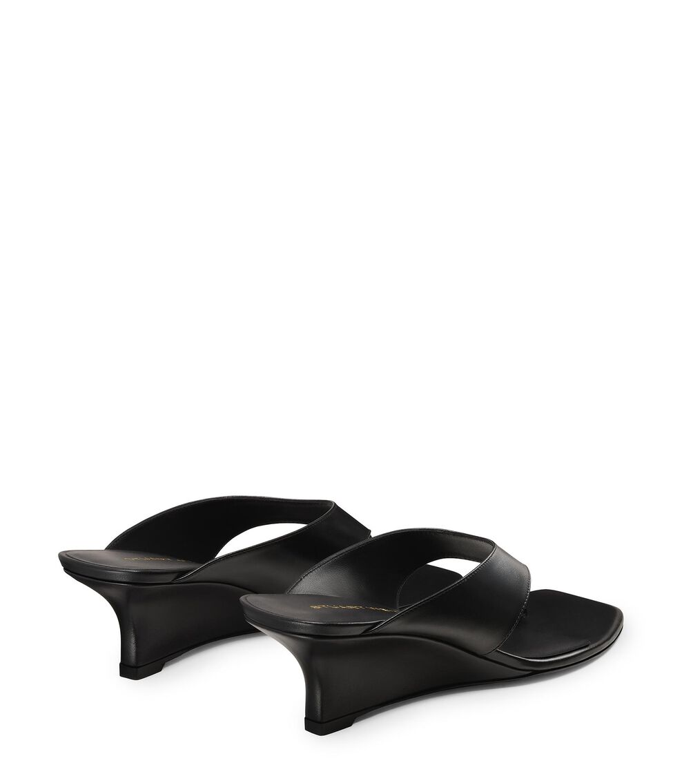 Stuart Weitzman VINNIE WEDGE THONG 50 BLACK SN715PATBLK