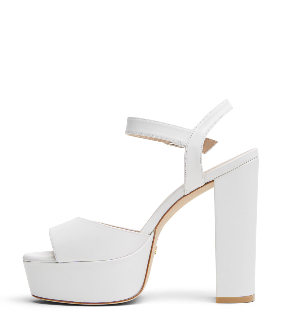 Stuart Weitzman RYDER 95 PLATFORM SANDAL WHITE S5534SMOWHT