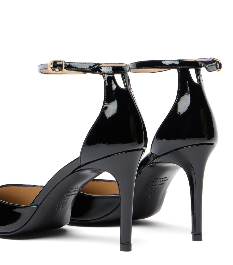 Stuart Weitzman STUART POWER STRAP 85 BLACK SM491PATBLK
