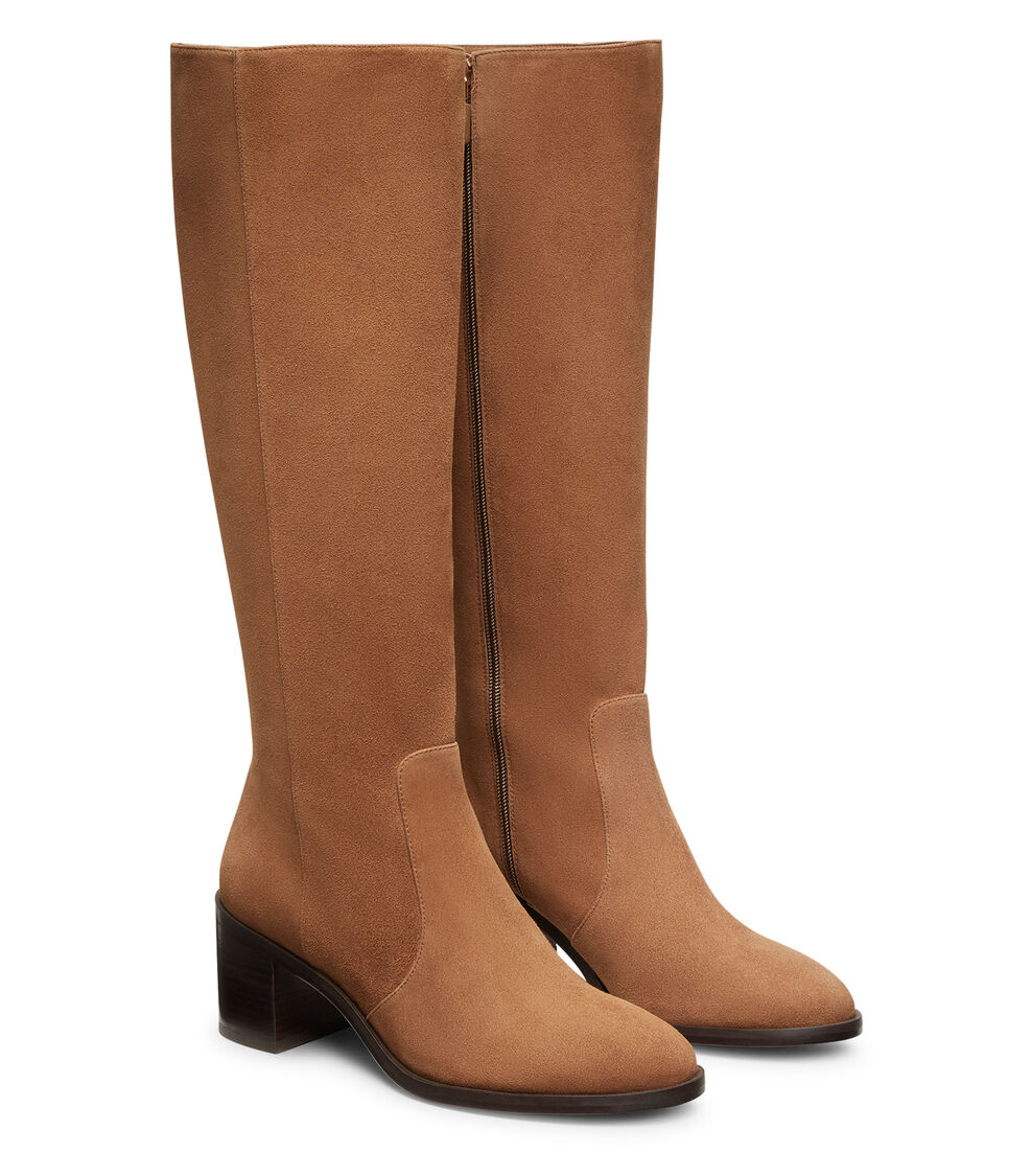 Stuart Weitzman ESME ZIP BOOT KHAKI/DARK BROWN SJ331SDKKHD