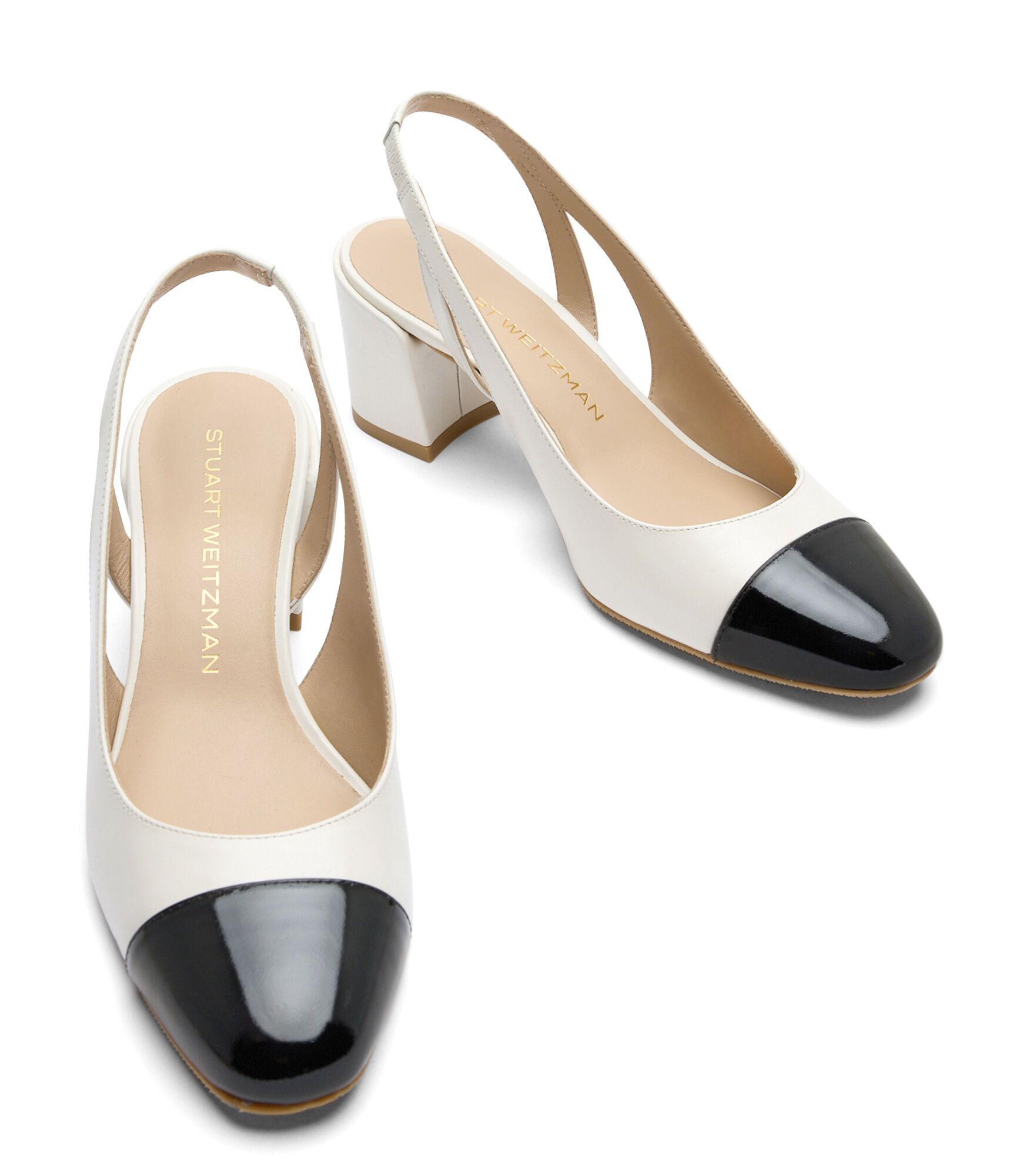 SLEEK 50 SLINGBACK in CREAM/BLACK for Women | Stuart Weitzman®