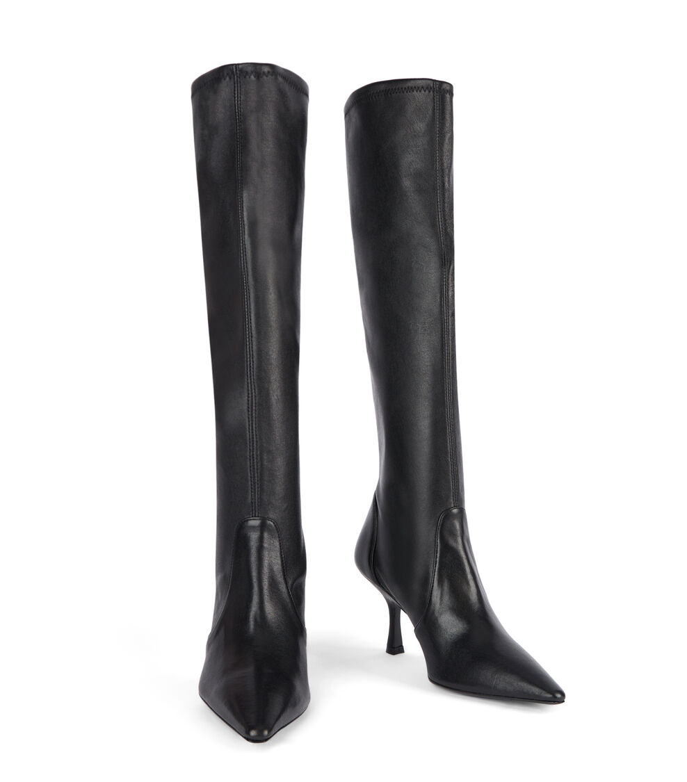 Stuart Weitzman NAOMI 75 STRETCH BOOT BLACK SJ739SRLBLK