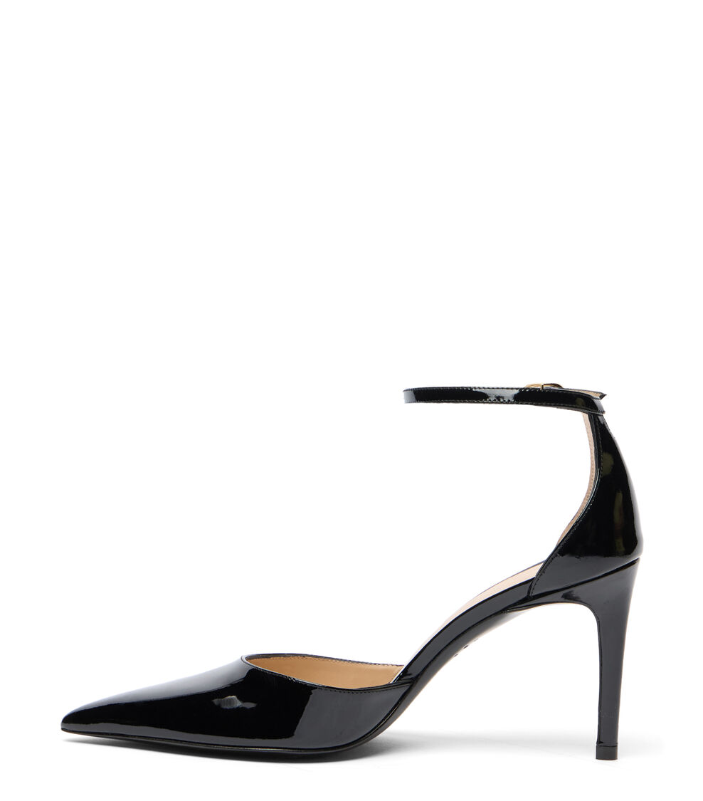 Stuart Weitzman STUART POWER STRAP 85 BLACK SM491PATBLK