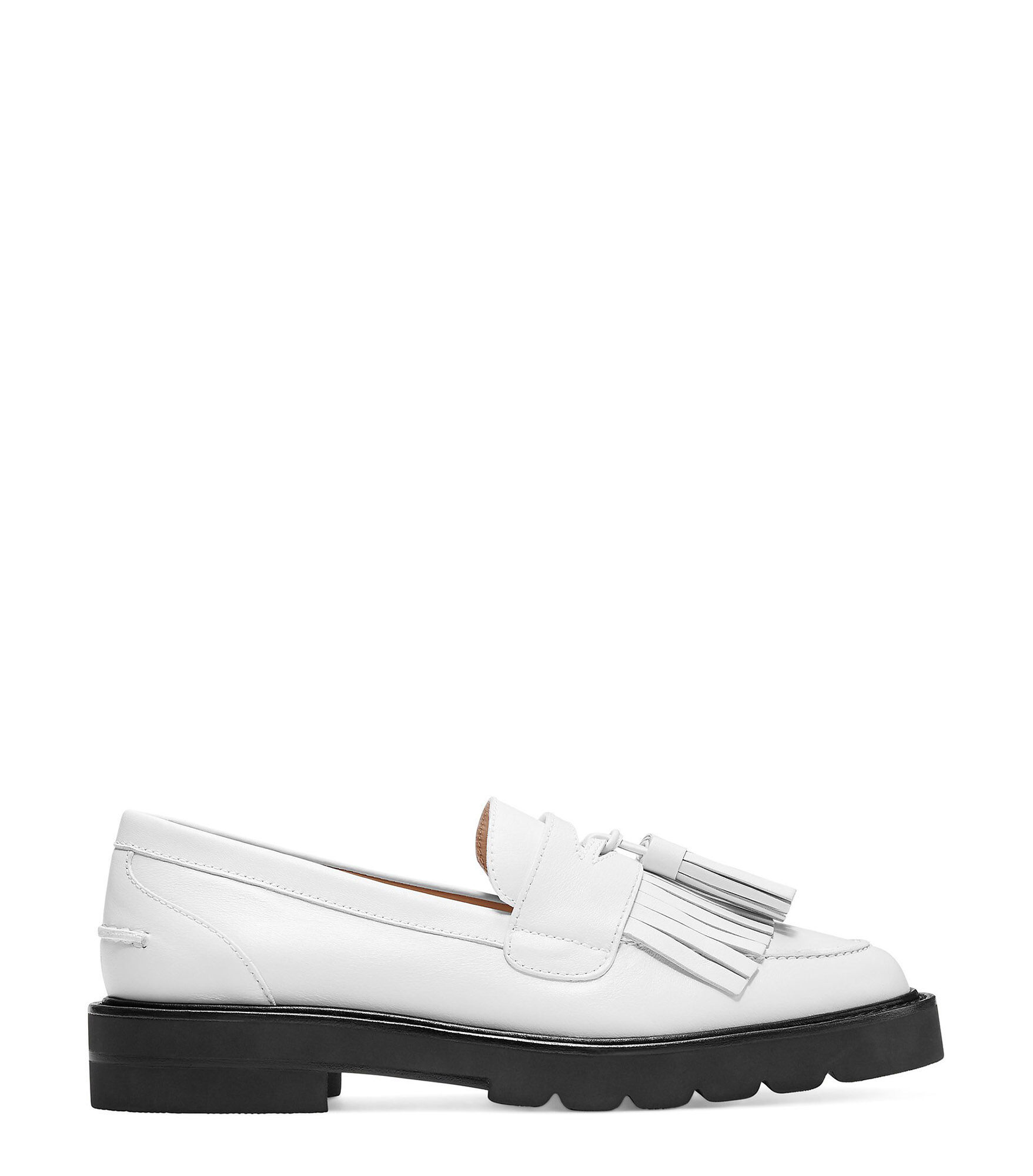 Stuart weitzman white loafers 2025