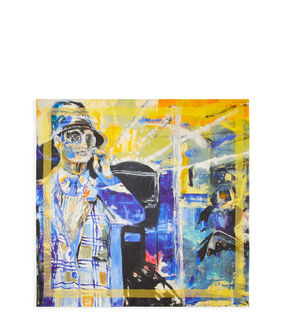 Stuart Weitzman SW X KIDSUPER SILK SCARF BLUE SE701PNLBLM