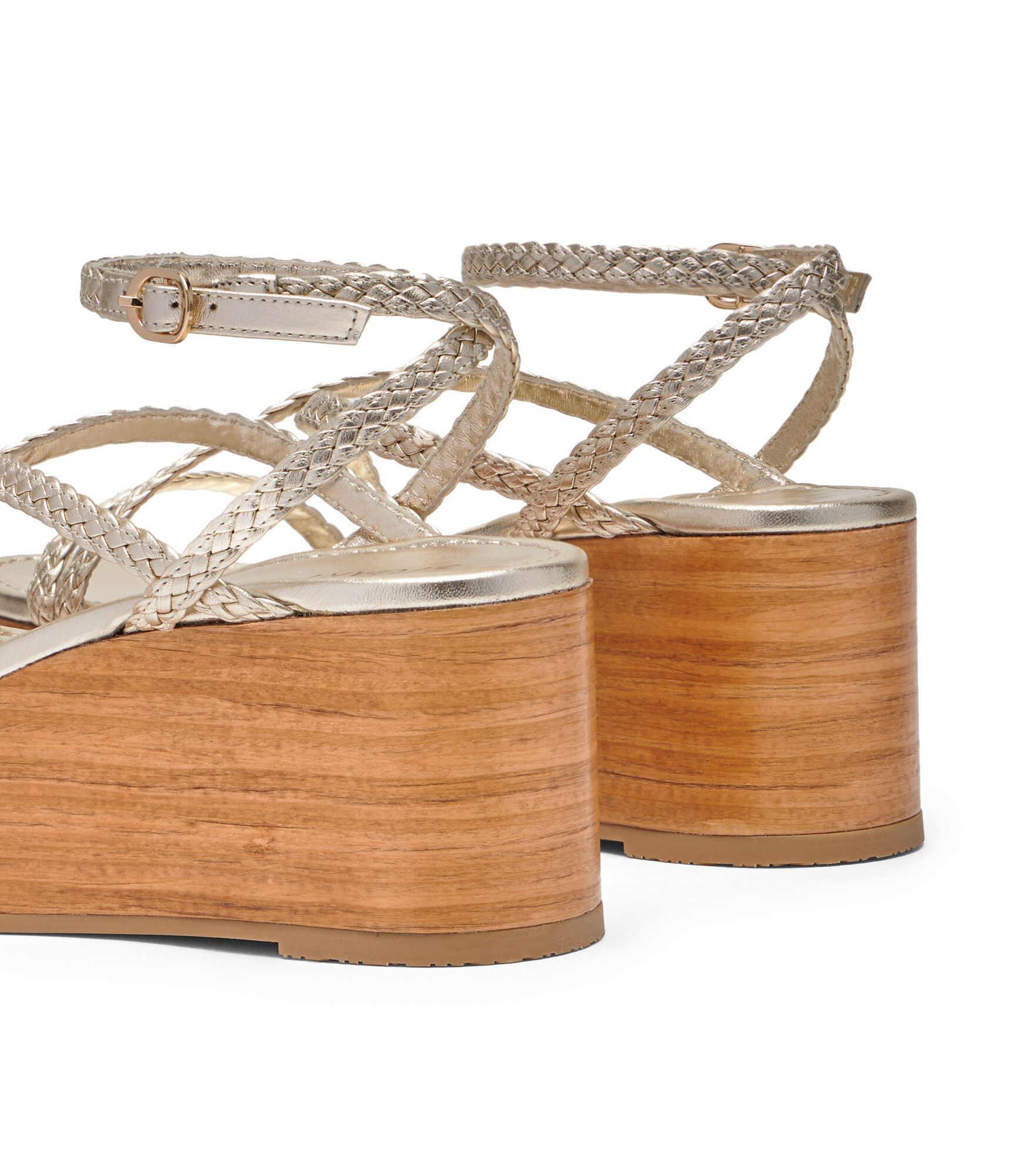 WOVETTE WEDGE in LIGHT GOLD/SAND for Women | Stuart Weitzman®