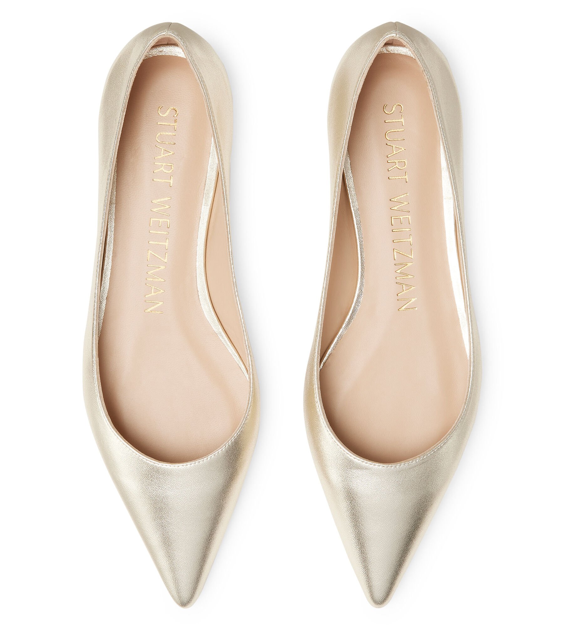 Stuart weitzman store gold flats