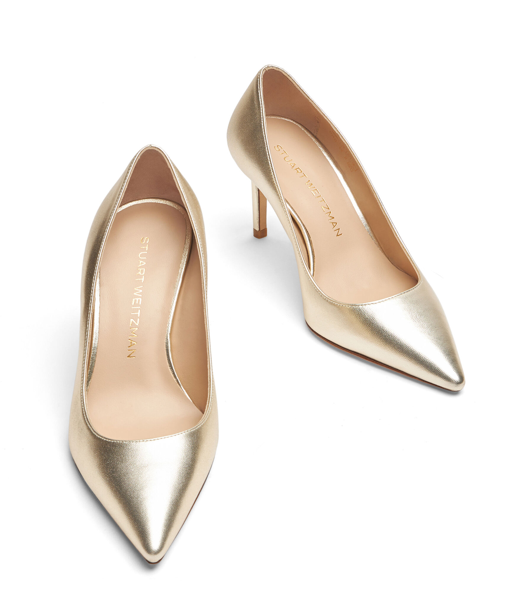 Stuart weitzman gold pumps hotsell