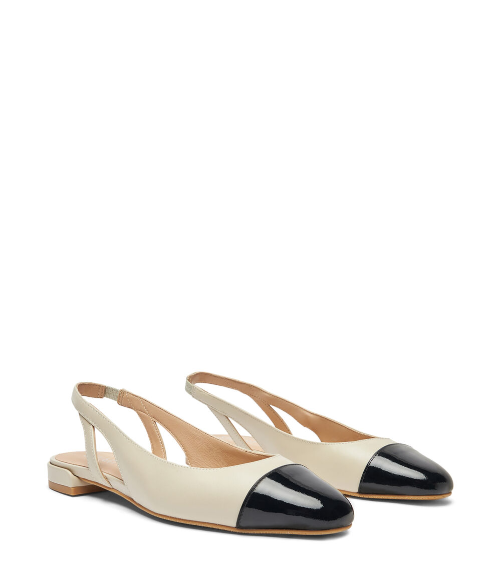 Stuart Weitzman SLEEK SLINGBACK Stuart Weitzman SLEEK SLINGBACK OAT/BLACK SC667SCPT2M