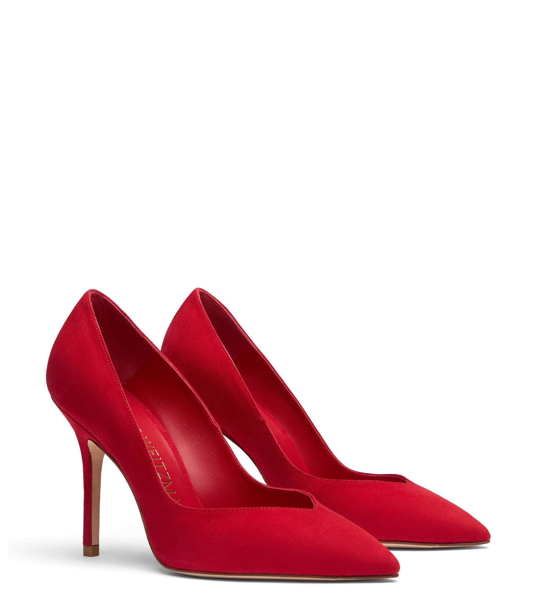 Stuart weitzman red suede pumps hotsell