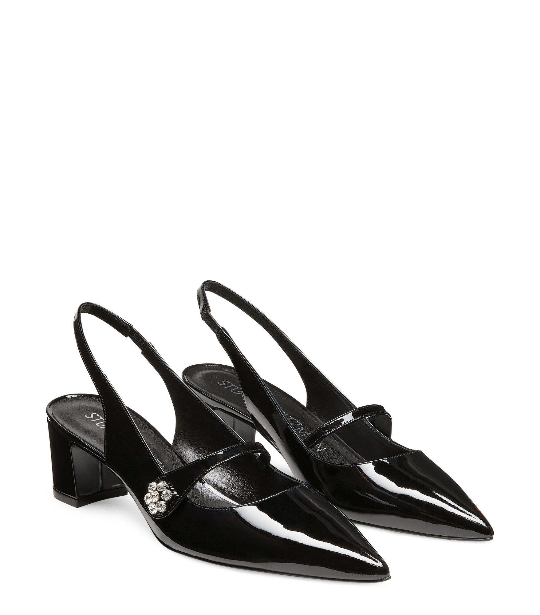 CRYSTAL FLEUR 50 BLOCK SLINGBACK in BLACK for Women Stuart