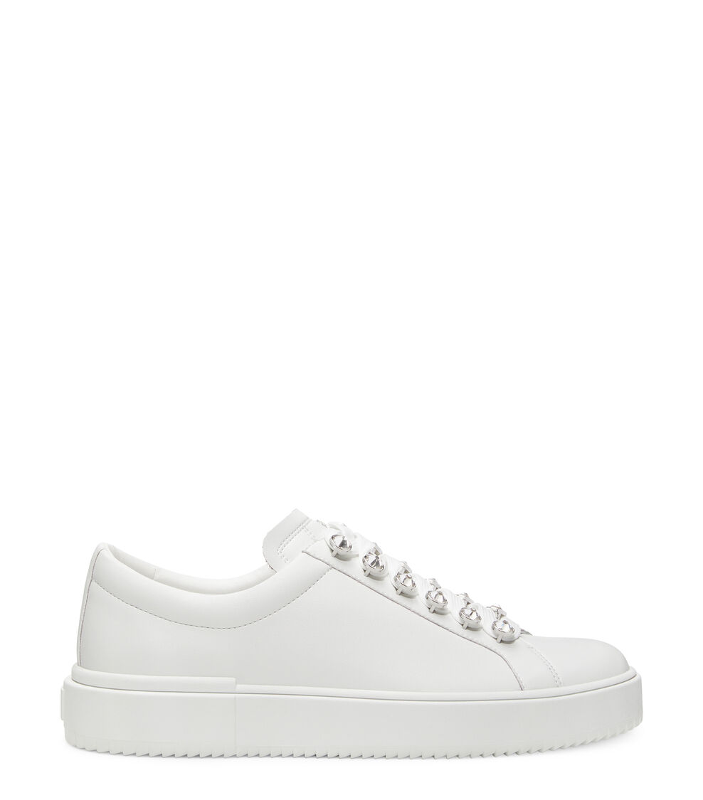 Stuart Weitzman RYAN CRYSTAL SNEAKER BIANCO SD379ACIWHT