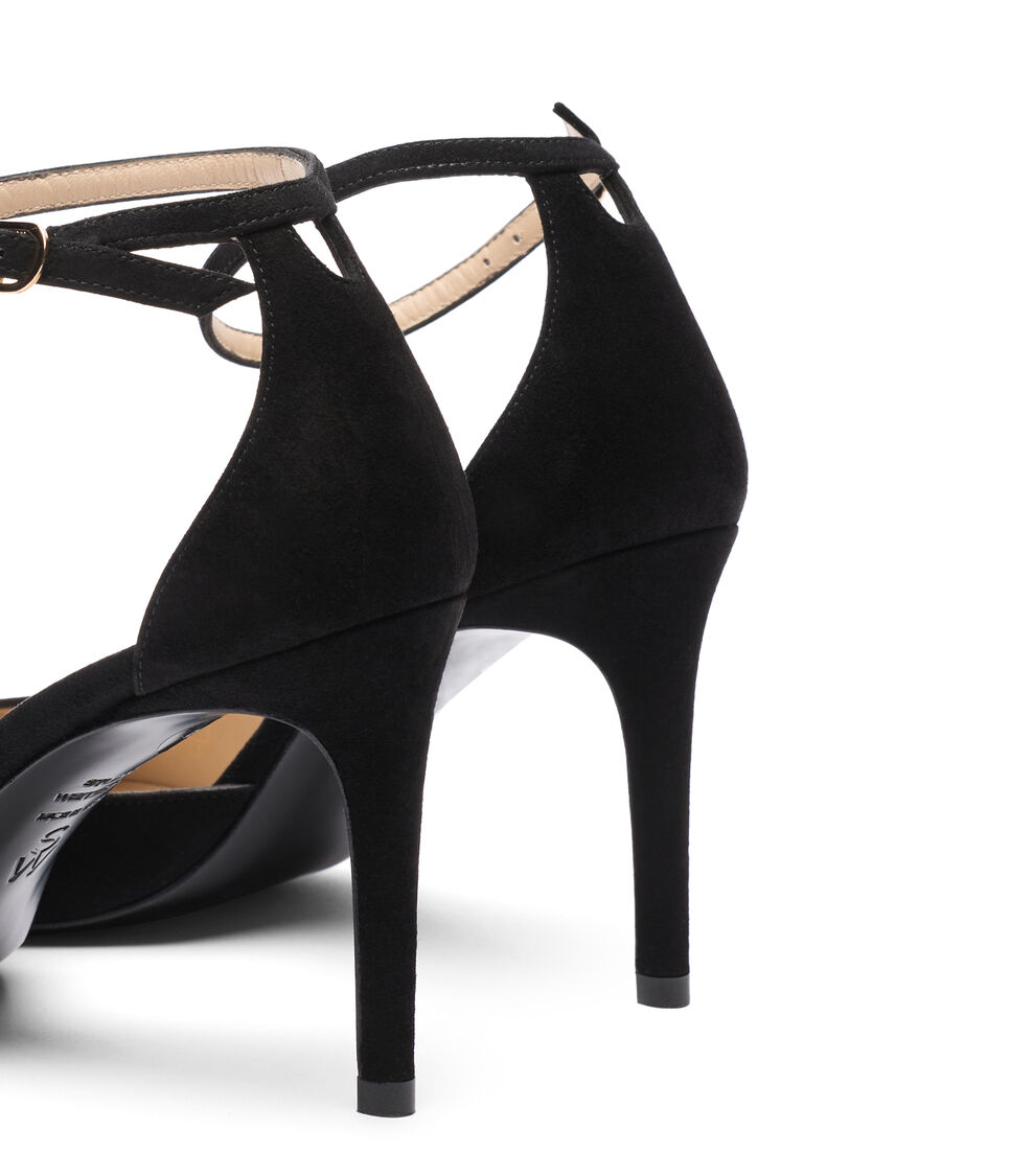 Stuart Weitzman STUART POWER STRAP 85 BLACK SM489SUEBLK