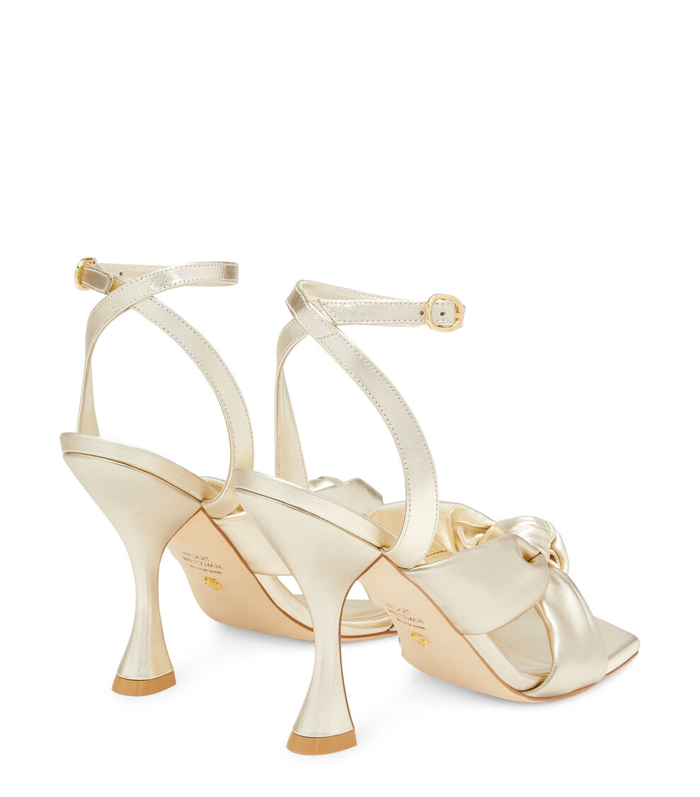 Stuart Weitzman PLAYA ANKLE-STRAP 100 KNOT SANDAL PLATINO SD880LIDPYB