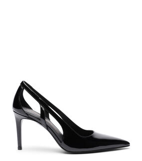 Stuart Weitzman STUART POWER CUTOUT 85 BLACK SM482PATBLK
