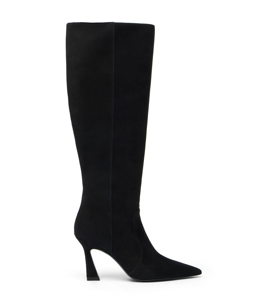 Stuart Weitzman VINNIE ZIP BOOT 85 BLACK SM588SUEBLK