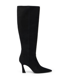 Stuart Weitzman VINNIE ZIP BOOT 85 BLACK SM588SUEBLK