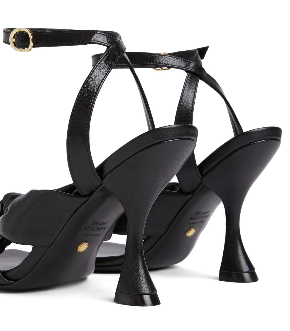 Stuart Weitzman PLAYA ANKLE-STRAP 100 KNOT SANDAL BLACK SD881LARBLK