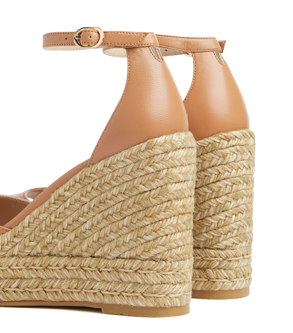 Stuart Weitzman NUDISTCURVE ESPADRILLE WEDGE TAN SF614LARTN2