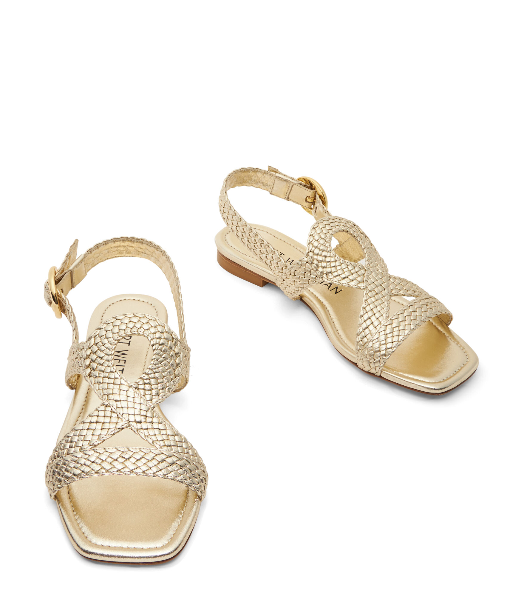 WOVETTE FLAT SANDAL in LIGHT GOLD for Women Stuart Weitzman UK