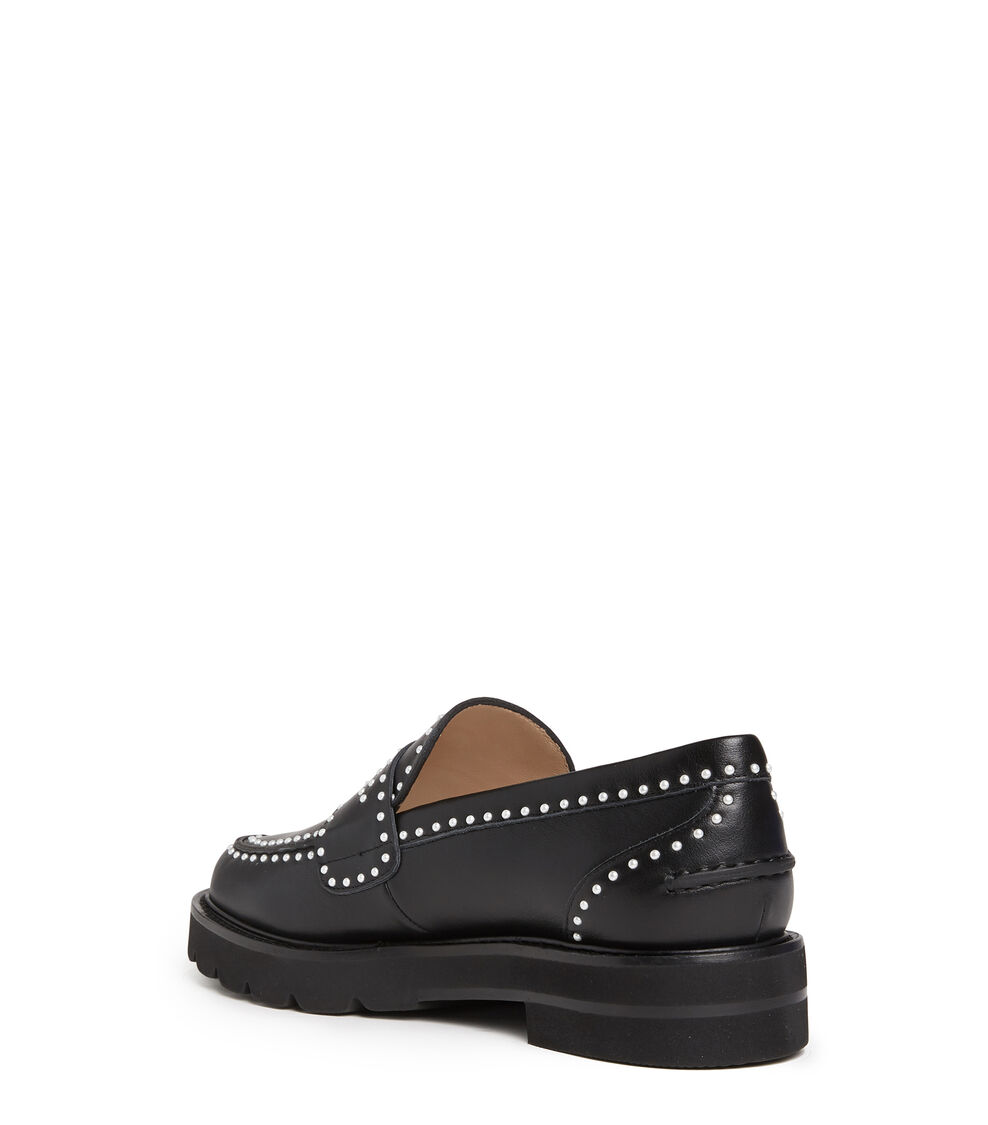 Stuart Weitzman PARKER PEARL LOAFER BLACK S5838CHIBLK