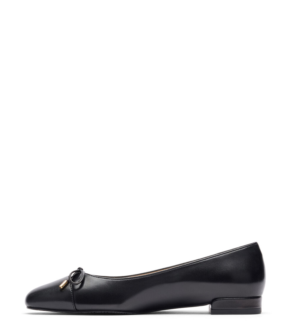 Stuart Weitzman SLEEK BOW FLAT BLACK SJ598DRQBLK