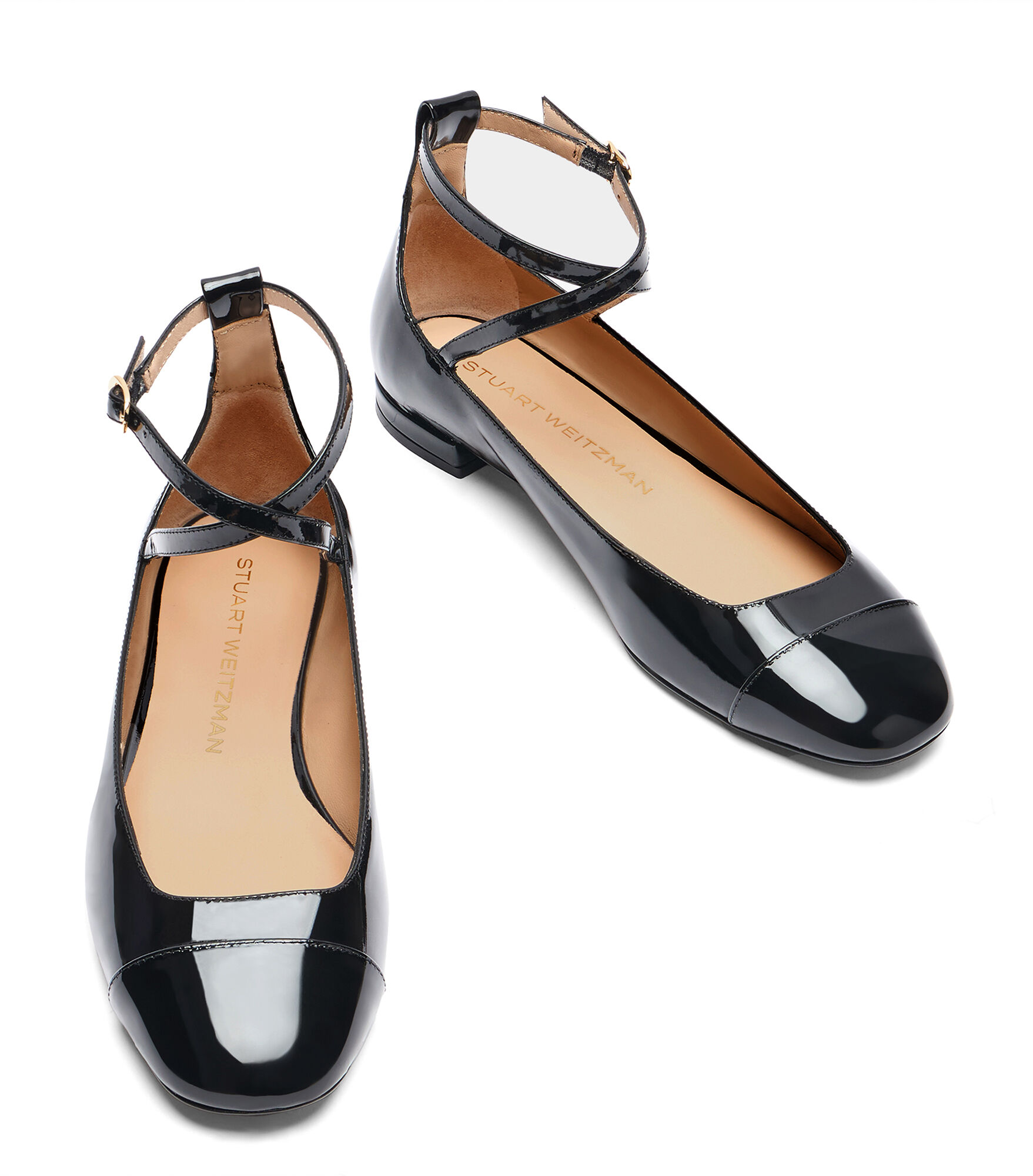 EDEN STRAP FLAT in BLACK for Women | Stuart Weitzman®