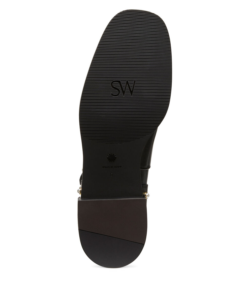Stuart Weitzman PEARL MOTO BOOT BLACK SB870SMOBLK