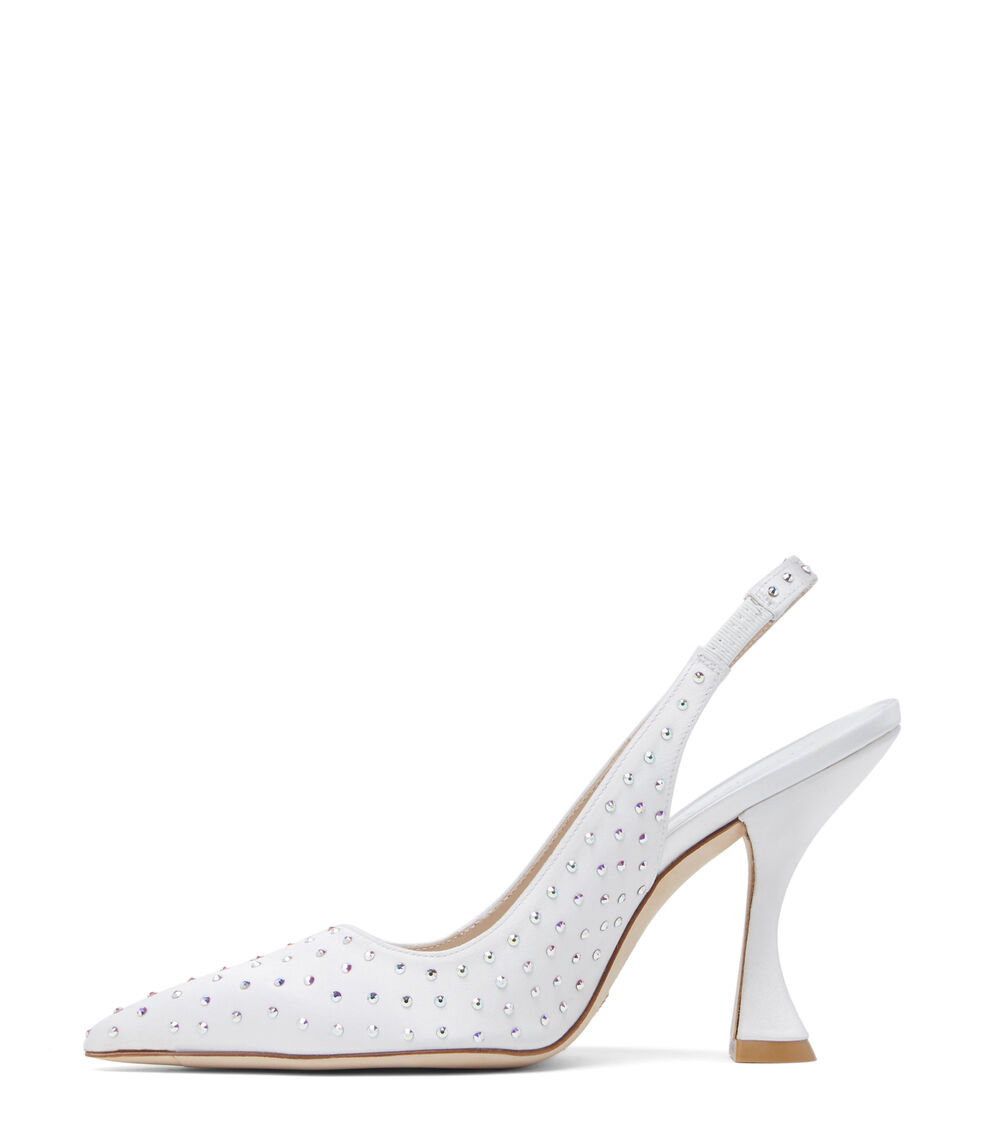 Stuart Weitzman GLAM XCURVE 100 SLINGBACK WHITE SC582SAYUXE