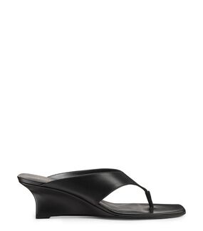 Stuart Weitzman VINNIE WEDGE THONG 50 BLACK SN715PATBLK