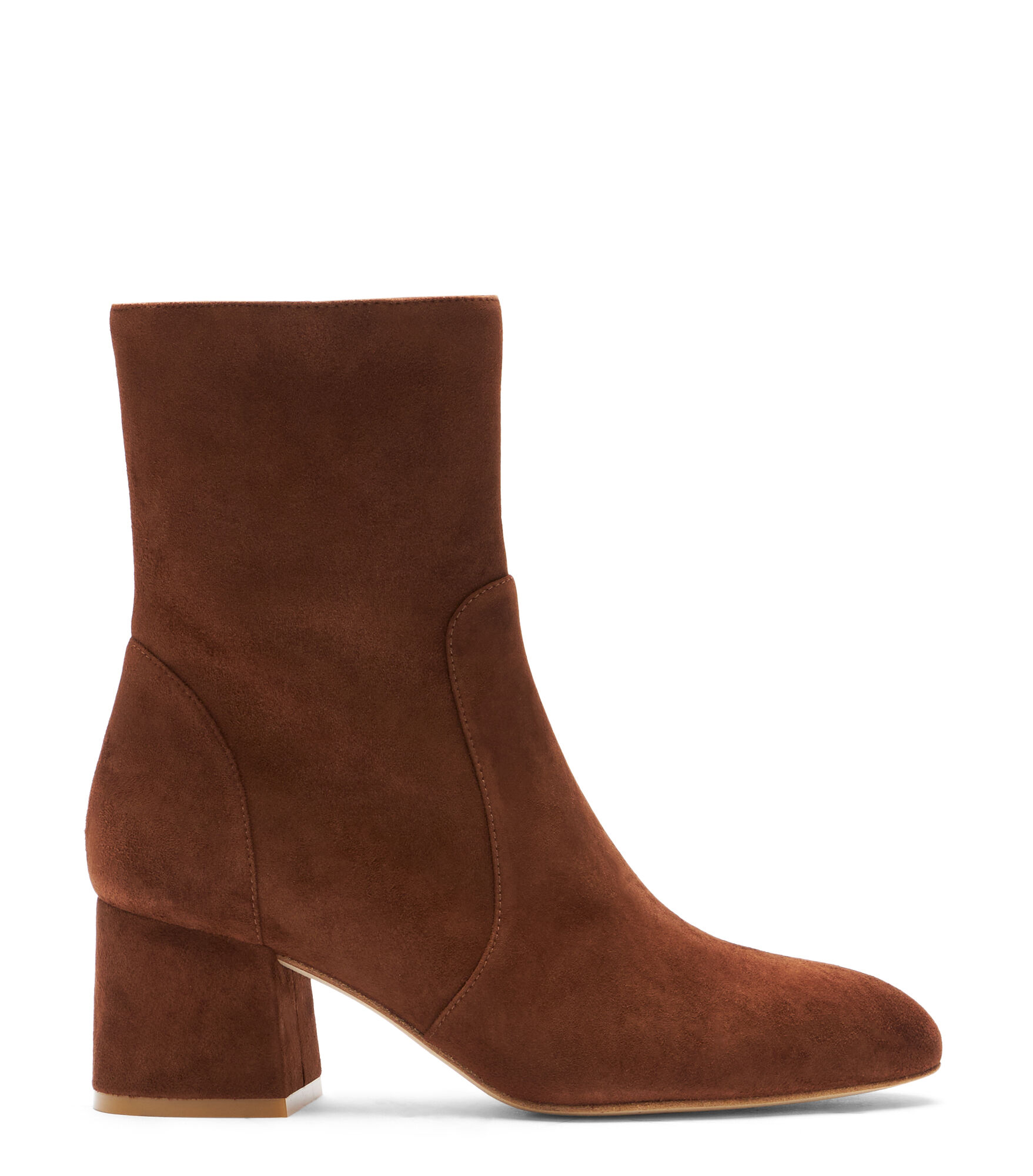 FLAREBLOCK 60 ZIP BOOTIE in DEEP COFFEE for Women | Stuart Weitzman®