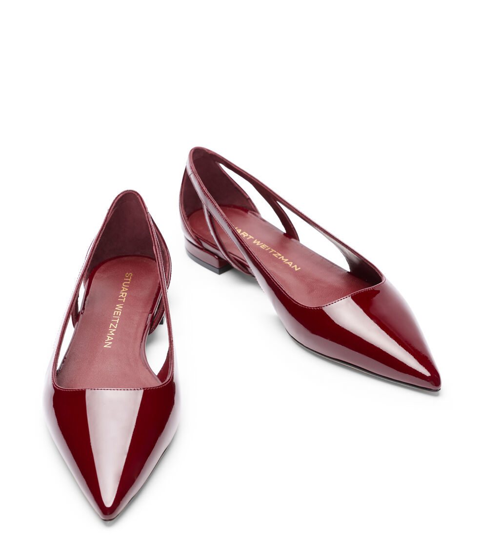 Stuart Weitzman STUART POWER CUTOUT FLAT ROSEWOOD SM479PATN4E