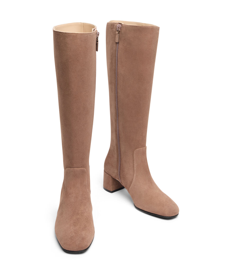 Stuart Weitzman MAEVE ZIP BOOT TAUPE SM439SUETAU