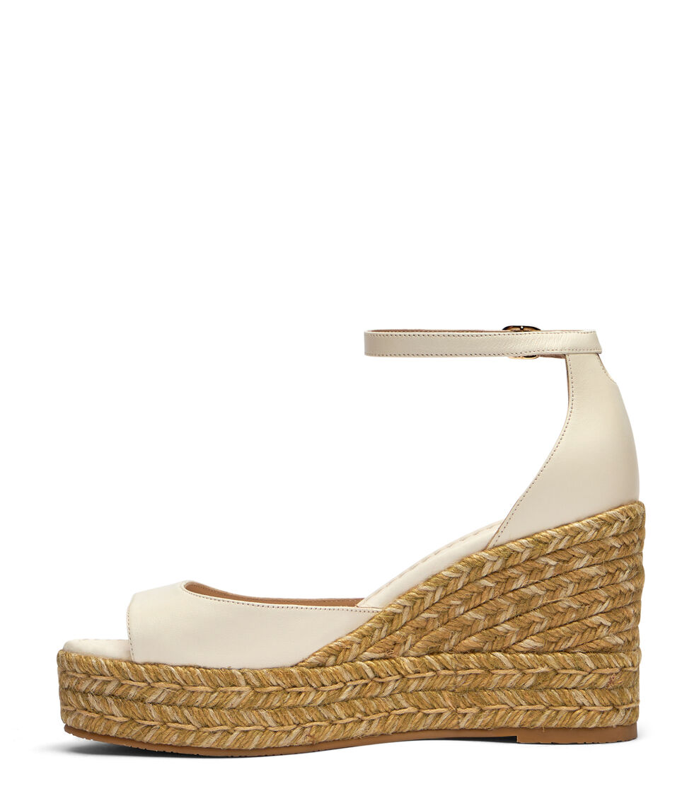 Stuart Weitzman NUDISTIA ESPADRILLE WEDGE CREAM SH626LARCRM