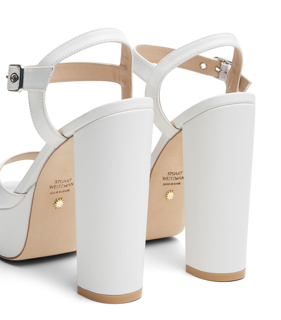 Stuart Weitzman RYDER 95 PLATFORM SANDAL WHITE S5534SMOWHT