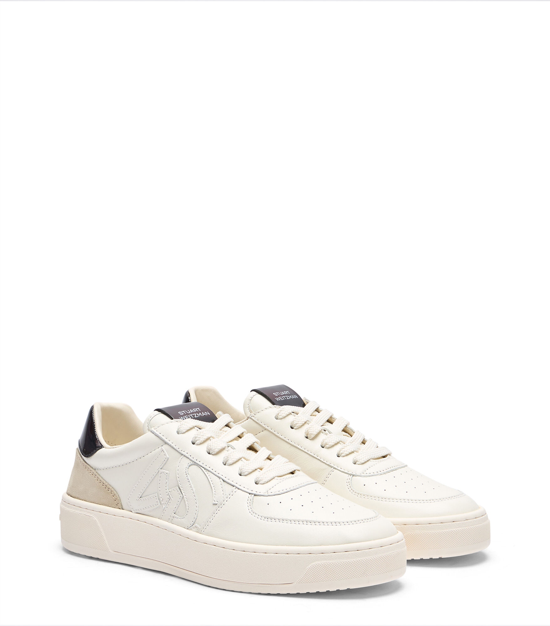 SW COURTSIDE MONOGRAM SNEAKER in BUTTER/GLAZE/BLACK for