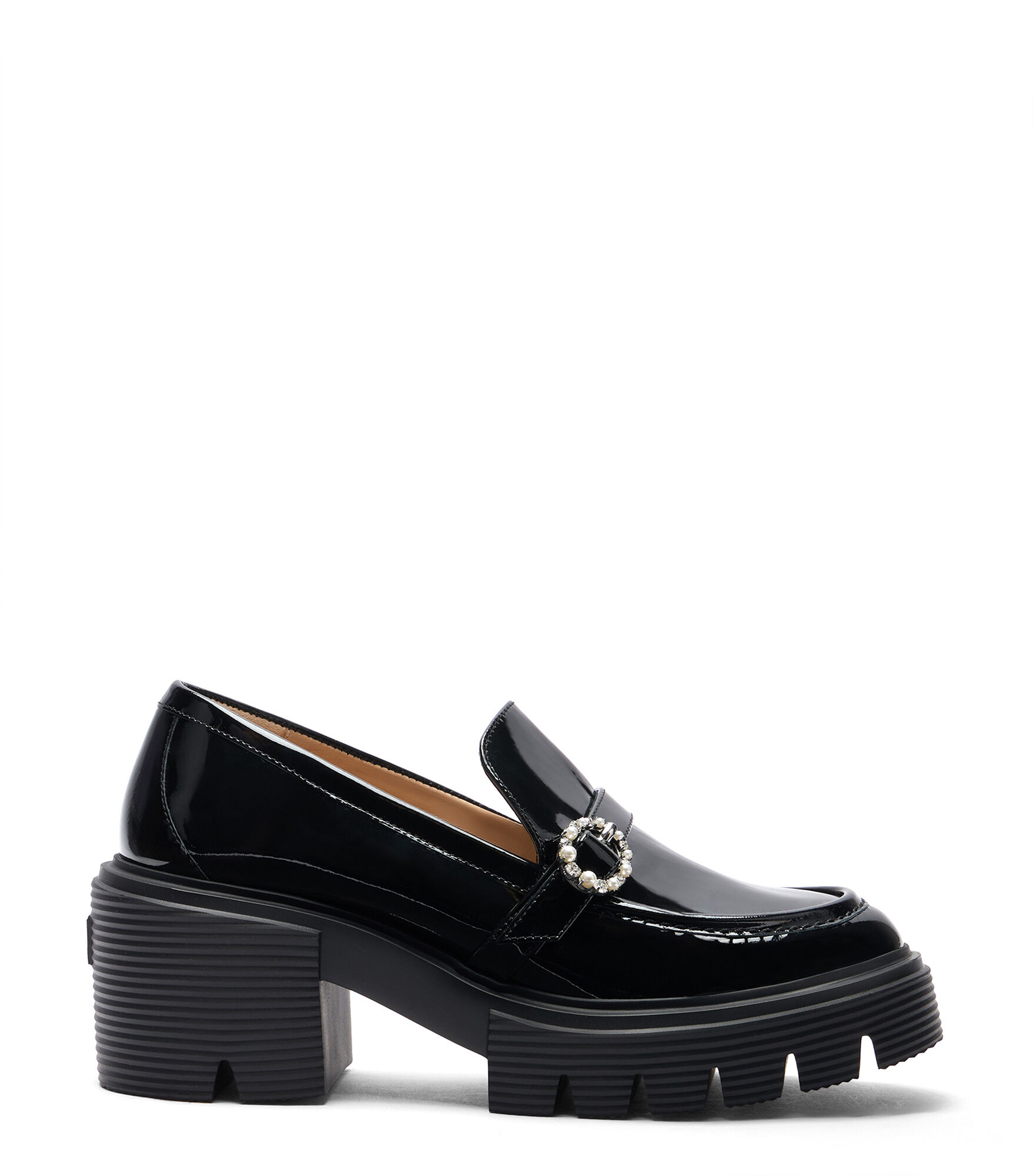 Black platform loafers women's store