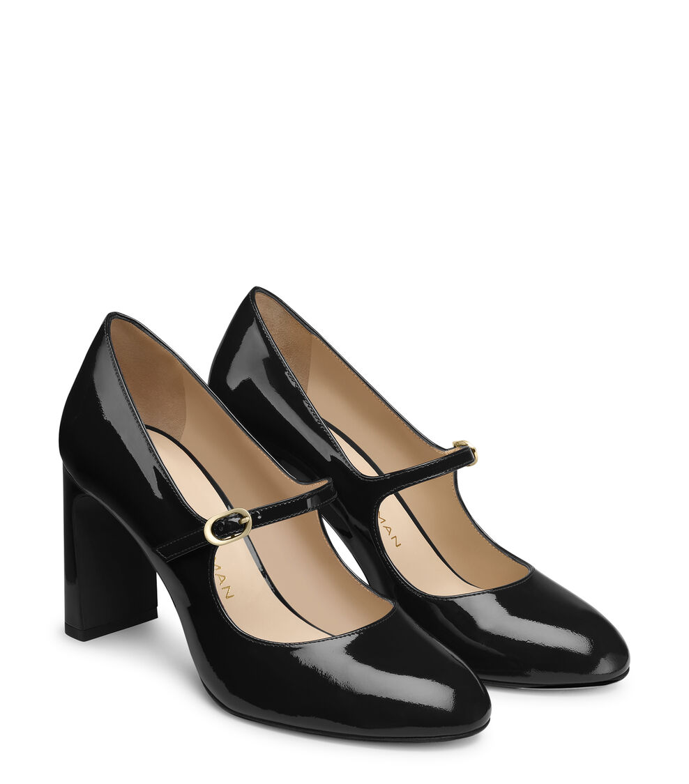 Stuart Weitzman BABETTE MARY JANE 85 BLACK SM475PATBLK