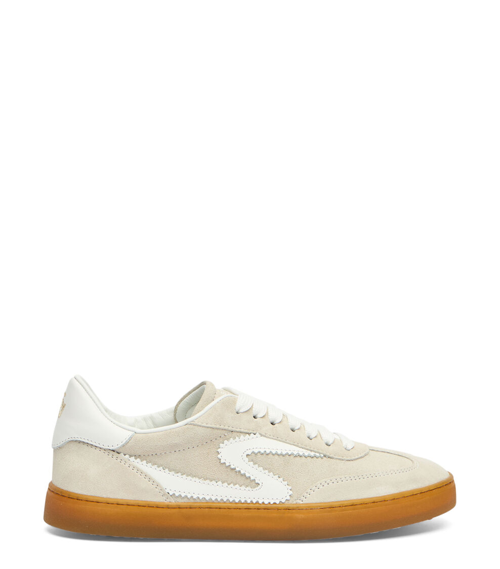 Stuart Weitzman SW RUNAROUND SNEAKER COBBLESTONE/WHITE SL642SJHY8N